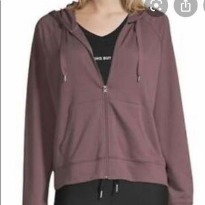 Xersion  plum zip up Long Sleeves hoodie sweater size M new